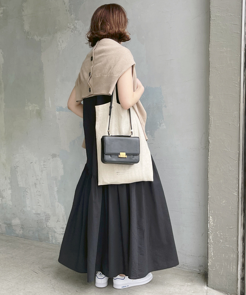 Spick & Span（スピックアンドスパン）の「≪追加≫ノースリティアードサッカーワンピース（ワンピース・レディース・ブラック・FREE）」の14枚目の写真