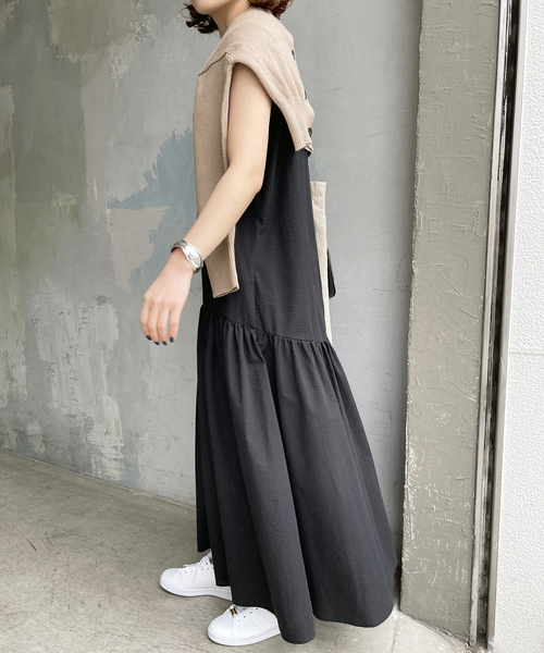 Spick & Span（スピックアンドスパン）の「≪追加≫ノースリティアードサッカーワンピース（ワンピース・レディース・ブラック・FREE）」の16枚目の写真