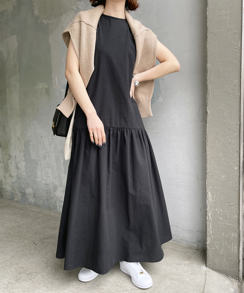 Spick & Span（スピックアンドスパン）の「≪追加≫ノースリティアードサッカーワンピース（ワンピース・レディース・ブラック・FREE）」の18枚目の写真