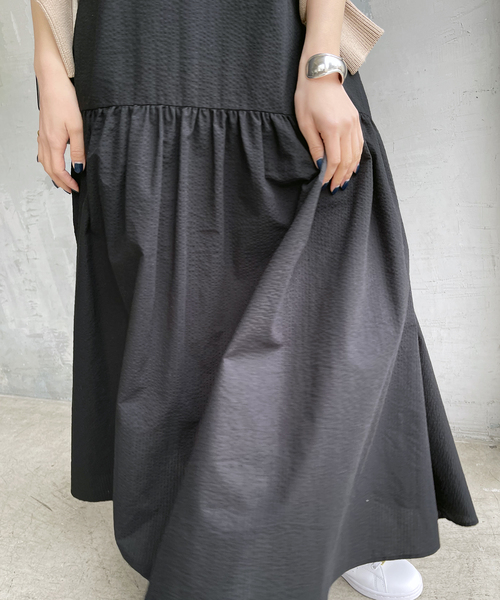 Spick & Span（スピックアンドスパン）の「≪追加≫ノースリティアードサッカーワンピース（ワンピース・レディース・ブラック・FREE）」の19枚目の写真