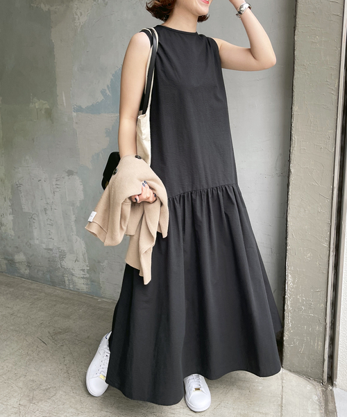 Spick & Span（スピックアンドスパン）の「≪追加≫ノースリティアードサッカーワンピース（ワンピース・レディース・ブラック・FREE）」の21枚目の写真