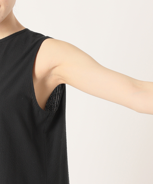 Spick & Span（スピックアンドスパン）の「≪追加≫ノースリティアードサッカーワンピース（ワンピース・レディース・ブラック・FREE）」の2枚目の写真
