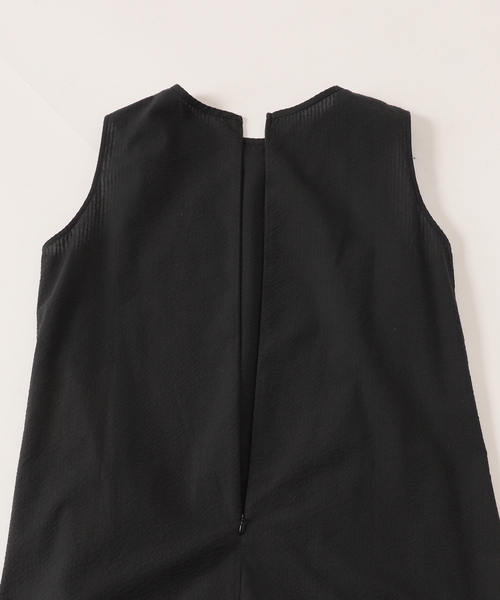 Spick & Span（スピックアンドスパン）の「≪追加≫ノースリティアードサッカーワンピース（ワンピース・レディース・ブラック・FREE）」の4枚目の写真
