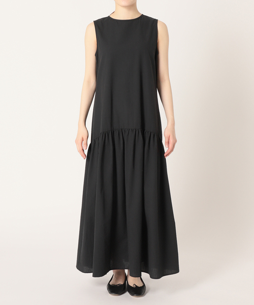 Spick & Span（スピックアンドスパン）の「≪追加≫ノースリティアードサッカーワンピース（ワンピース・レディース・ブラック・FREE）」の6枚目の写真