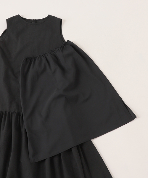 Spick & Span（スピックアンドスパン）の「≪追加≫ノースリティアードサッカーワンピース（ワンピース・レディース・ブラック・FREE）」の7枚目の写真