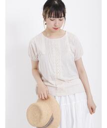 Samansa Mos2 | パフ袖レースインナー(Tシャツ/カットソー)