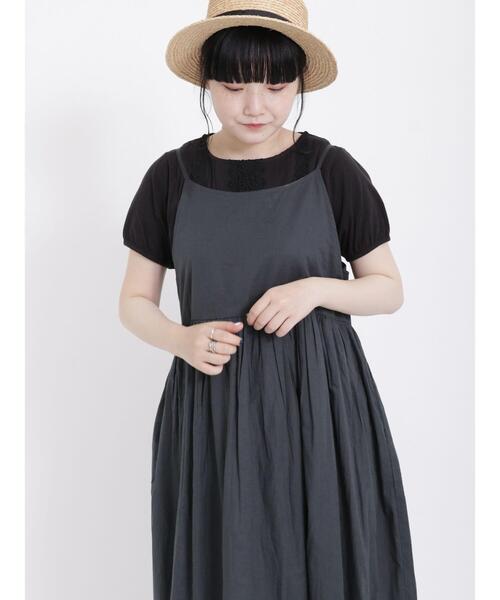 Samansa Mos2（サマンサ モスモス）の「パフ袖レースインナー（Tシャツ/カットソー・レディース・ブラック/ベージュ/オフホワイト・F）」の2枚目の写真