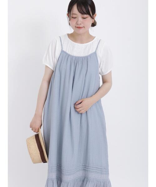 Samansa Mos2（サマンサ モスモス）の「パフ袖レースインナー（Tシャツ/カットソー・レディース・ブラック/ベージュ/オフホワイト・F）」の10枚目の写真