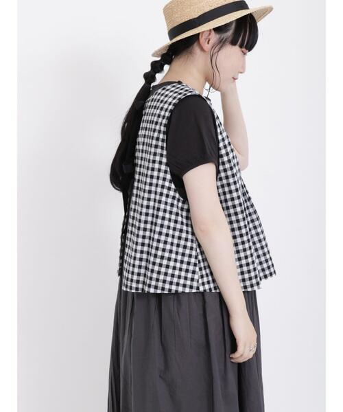 Samansa Mos2（サマンサ モスモス）の「パフ袖レースインナー（Tシャツ/カットソー・レディース・ブラック/ベージュ/オフホワイト・F）」の15枚目の写真