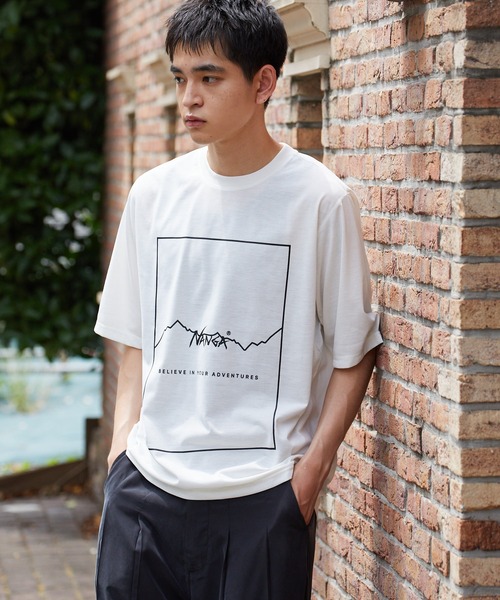 NANGA/ナンガ DRY MIX FRAME LOGO TEE ロゴ 半袖Tシャツ（T