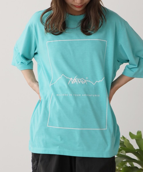 NANGA(ナンガ)の「NANGA/ナンガ DRY MIX FRAME LOGO TEE ロゴ 半袖Tシャツ(Tシャツ/カットソー・メンズ・ホワイト/ブラック/ターコイズブルー・M/XL/L)」の11枚目の写真
