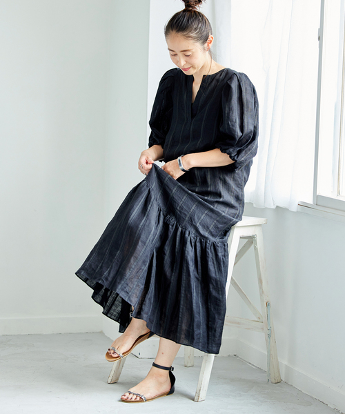【専用】JOURNAL STANDARDヨーロピアンドビーストライプワンピ JOURNAL STANDARD ヨーロピアンドビーストライプワンピース 黒色