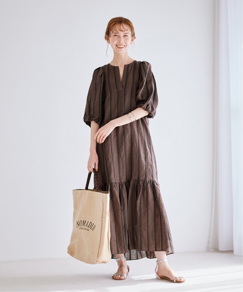 JOURNAL STANDARD（ジャーナルスタンダード）の「《追加2》ヨーロピアンドビーストライプワンピース（ワンピース・レディース・ブルー/ブラック/ブラウン・36/38）」の22枚目の写真