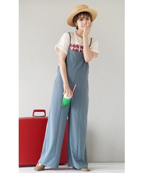 e-zakkamania stores（イーザッカマニアストアーズ）の「ジョーゼット サロペット（サロペット/オーバーオール・レディース・ライトブルー/ブラック/ブラウン/アイボリー・M）」の20枚目の写真