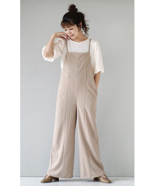 e-zakkamania stores（イーザッカマニアストアーズ）の「ジョーゼット サロペット（サロペット/オーバーオール・レディース・ライトブルー/ブラック/ブラウン/アイボリー・M）」の13枚目の写真
