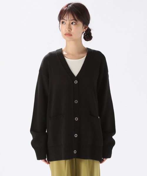 niko and... ブラック Vネックカーディガン Mサイズ モールニットVネックカーディガン（カーディガン/ボレロ）｜niko and