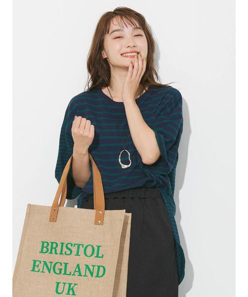 AMERICAN HOLIC(アメリカンホリック)の「5分袖ボーダーカットチュニック(チュニック・レディース・パープル/ネイビー/ブラウン/ブラック・M/L)」の18枚目の写真