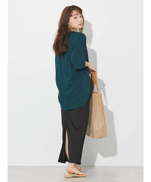 AMERICAN HOLIC(アメリカンホリック)の「5分袖ボーダーカットチュニック(チュニック・レディース・パープル/ネイビー/ブラウン/ブラック・M/L)」の20枚目の写真