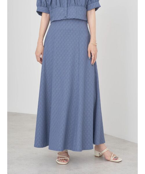 earth music&ecology（アースミュージックアンドエコロジー）の「ジャガードフレアスカート（スカート・レディース・ブルー/ブラック/ピンク・FREE）」の18枚目の写真