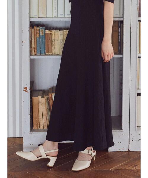 earth music&ecology（アースミュージックアンドエコロジー）の「ジャガードフレアスカート（スカート・レディース・ブルー/ブラック/ピンク・FREE）」の2枚目の写真