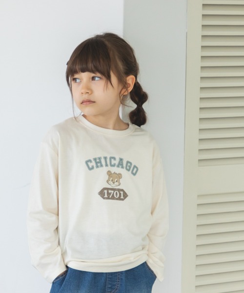 pairmanon（ペアマノン）の「【かぞくおそろい】オリジナル プリント ロゴ イラスト グラフィック 長袖 Tシャツ（Tシャツ/カットソー・キッズ・ベージュ系その他6/グリーン系その他/ホワイト系その他4/ブラック系その他2/ベージュ系その他2/ベージュ系その他/ピンク系その他2/ピンク系その他/パープル系その他/ホワイト系その他3/ピンク/ブラック系その他/ブルー系その他2/ホワイト系その他2/ホワイト系その他/パープル系その他2/テラコッタ/ミント/ブラック系その他3/ブルー系その他・120/100/110/140/130/90/150/80）」の2枚目の写真