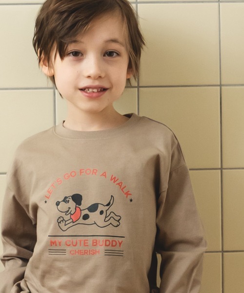 pairmanon（ペアマノン）の「【かぞくおそろい】オリジナル プリント ロゴ イラスト グラフィック 長袖 Tシャツ（Tシャツ/カットソー・キッズ・ベージュ系その他6/グリーン系その他/ホワイト系その他4/ブラック系その他2/ベージュ系その他2/ベージュ系その他/ピンク系その他2/ピンク系その他/パープル系その他/ホワイト系その他3/ピンク/ブラック系その他/ブルー系その他2/ホワイト系その他2/ホワイト系その他/パープル系その他2/テラコッタ/ミント/ブラック系その他3/ブルー系その他・120/100/110/140/130/90/150/80）」の10枚目の写真