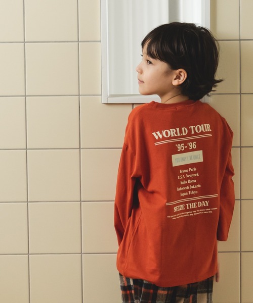 pairmanon（ペアマノン）の「【かぞくおそろい】オリジナル プリント ロゴ イラスト グラフィック 長袖 Tシャツ（Tシャツ/カットソー・キッズ・ベージュ系その他6/グリーン系その他/ホワイト系その他4/ブラック系その他2/ベージュ系その他2/ベージュ系その他/ピンク系その他2/ピンク系その他/パープル系その他/ホワイト系その他3/ピンク/ブラック系その他/ブルー系その他2/ホワイト系その他2/ホワイト系その他/パープル系その他2/テラコッタ/ミント/ブラック系その他3/ブルー系その他・120/100/110/140/130/90/150/80）」の9枚目の写真