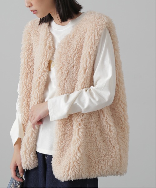 FREE'S MART（フリーズマート）の「フェイクファーベスト（ベスト・レディース・ホワイト/ベージュ・MEDIUM/SMALL）」の12枚目の写真