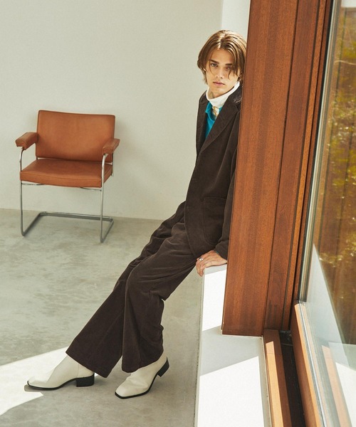 【セール】ハイソールスクエアトゥバックジップヒールブーツ（ブーツ）｜EMMA CLOTHES（エマクローズ）