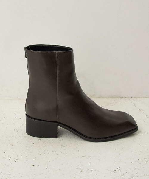 EMMA CLOTHES（エマクローズ）の「ハイソールスクエアトゥバックジップヒールブーツ（ブーツ・メンズ・ブラック/ブラック系/アイボリー/ダークブラウン/ダークグレー/ブラウン/ブラック系2・M/S/L）」の17枚目の写真
