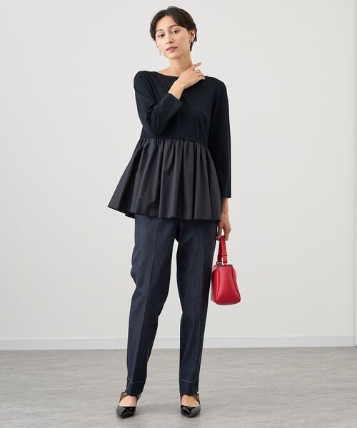 ANAYI（アナイ）の「ストレッチポンチタフタペプラムプルオーバー（T 