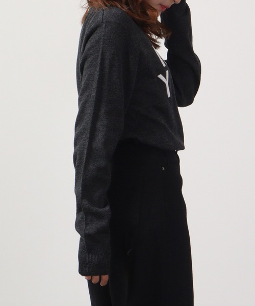FUNALIVE(ファンアライブ)の「Logo crew neck knit / ロゴクルーネックニット unisex(ニット/セーター・メンズ・ネイビー/グレー系/ブラック/ブラック系/杢グレー/ベージュ/ベージュ系/チャコール/ネイビー系1/ブラック系1/チャコールグレー/ネイビー系・L/LL/M)」の17枚目の写真