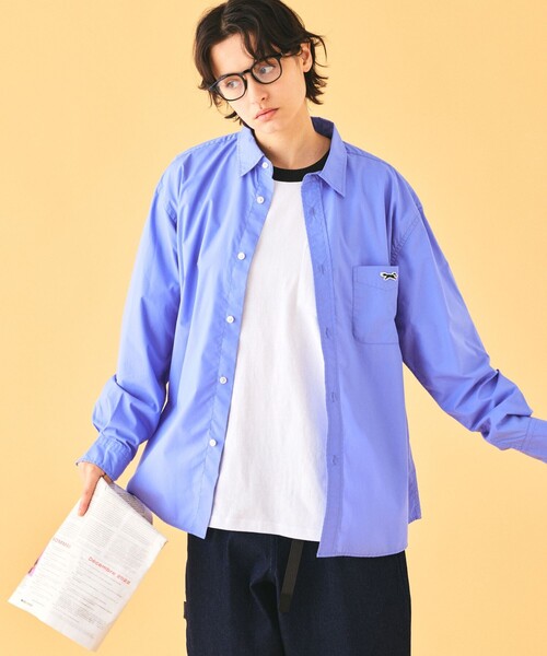 TOWNCRAFT(タウンクラフト)の「TOWN CRAFT/タウンクラフト 別注 ワンポイントロゴ リラックスフィット レギュラーカラーシャツ(シャツ/ブラウス・メンズ・グレー/ホワイト/ブルー/ベージュ/サックスブルー/ブラウン・LARGE/MEDIUM)」の6枚目の写真