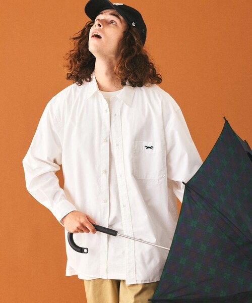 TOWNCRAFT(タウンクラフト)の「TOWN CRAFT/タウンクラフト 別注 ワンポイントロゴ リラックスフィット レギュラーカラーシャツ(シャツ/ブラウス・メンズ・グレー/ホワイト/ブルー/ベージュ/サックスブルー/ブラウン・LARGE/MEDIUM)」の8枚目の写真