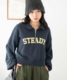 WEGO/ハーフジップショートスウェット