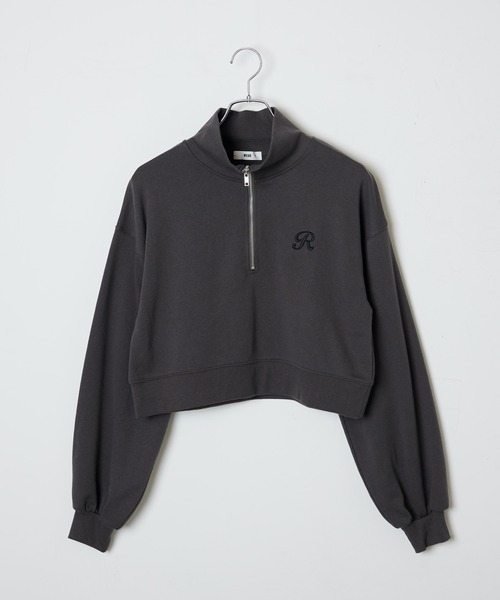 WEGO(ウィゴー)の「WEGO/ハーフジップショートスウェット(スウェット・レディース・スミクロ/ダークグリーン/杢グレー/オフホワイト/ネイビー/その他1/その他2/その他3/その他4/その他5/その他6/グリーン・FREE)」の14枚目の写真