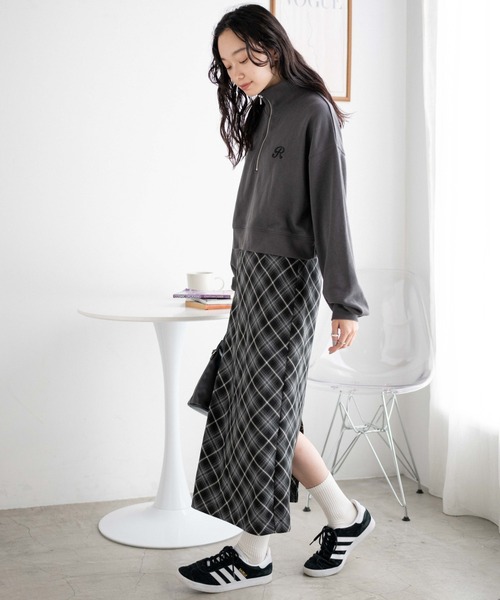 WEGO(ウィゴー)の「WEGO/ハーフジップショートスウェット(スウェット・レディース・スミクロ/ダークグリーン/杢グレー/オフホワイト/ネイビー/その他1/その他2/その他3/その他4/その他5/その他6/グリーン・FREE)」の20枚目の写真