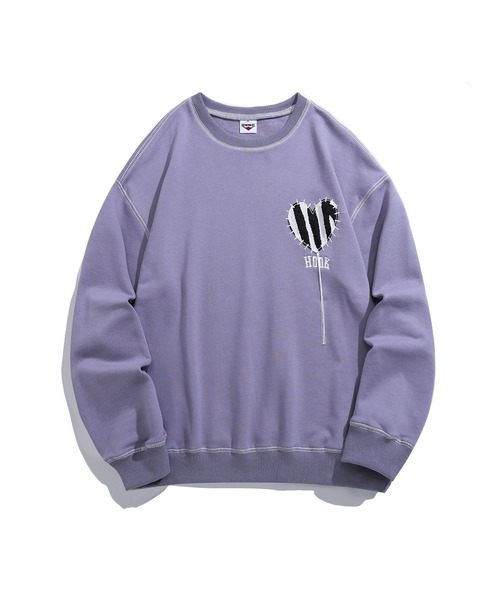 HOOK -original- ゼブラ模様ハートパッチ飾りステッチスウェット（スウェット）｜HOOK（フック）