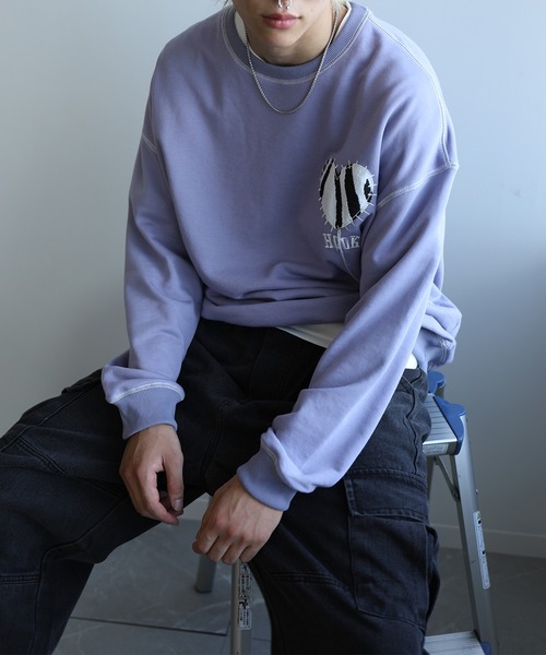 HOOK -original- ゼブラ模様ハートパッチ飾りステッチスウェット（スウェット）｜HOOK（フック）