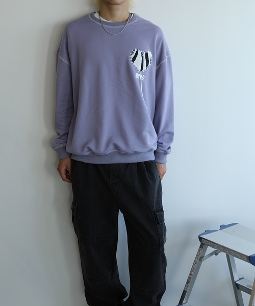 HOOK -original- ゼブラ模様ハートパッチ飾りステッチスウェット（スウェット）｜HOOK（フック）