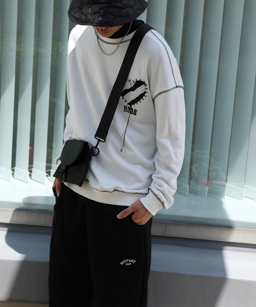 HOOK -original- ゼブラ模様ハートパッチ飾りステッチスウェット（スウェット）｜HOOK（フック）