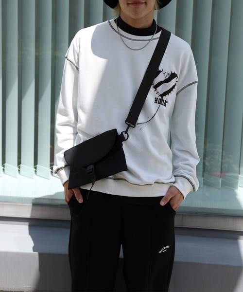 HOOK -original- ゼブラ模様ハートパッチ飾りステッチスウェット（スウェット）｜HOOK（フック）