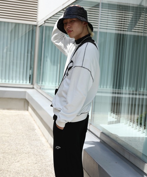 HOOK -original- ゼブラ模様ハートパッチ飾りステッチスウェット（スウェット）｜HOOK（フック）