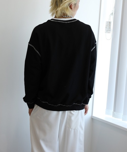 HOOK -original- ゼブラ模様ハートパッチ飾りステッチスウェット（スウェット）｜HOOK（フック）