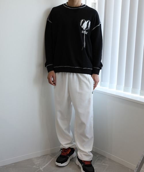 HOOK -original- ゼブラ模様ハートパッチ飾りステッチスウェット（スウェット）｜HOOK（フック）