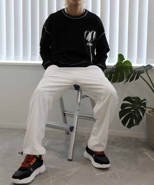 HOOK -original- ゼブラ模様ハートパッチ飾りステッチスウェット（スウェット）｜HOOK（フック）