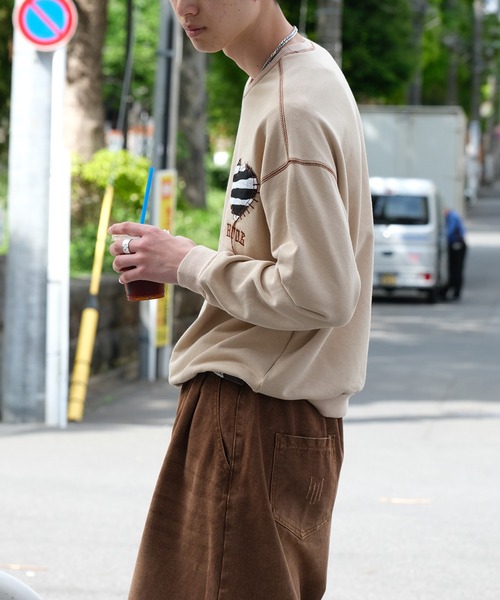 HOOK -original- ゼブラ模様ハートパッチ飾りステッチスウェット（スウェット）｜HOOK（フック）