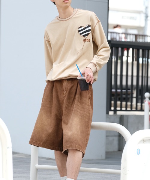 HOOK -original- ゼブラ模様ハートパッチ飾りステッチスウェット（スウェット）｜HOOK（フック）