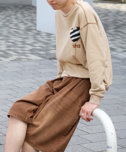 HOOK -original- ゼブラ模様ハートパッチ飾りステッチスウェット（スウェット）｜HOOK（フック）