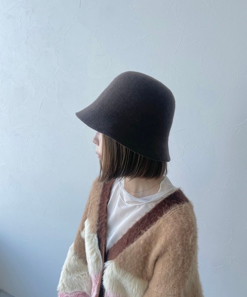 BAYFLOW（ベイフロー）の「フェルトベルハット（ハット・レディース・ダークブラウン/ブラック/アイボリー・FREE）」の16枚目の写真
